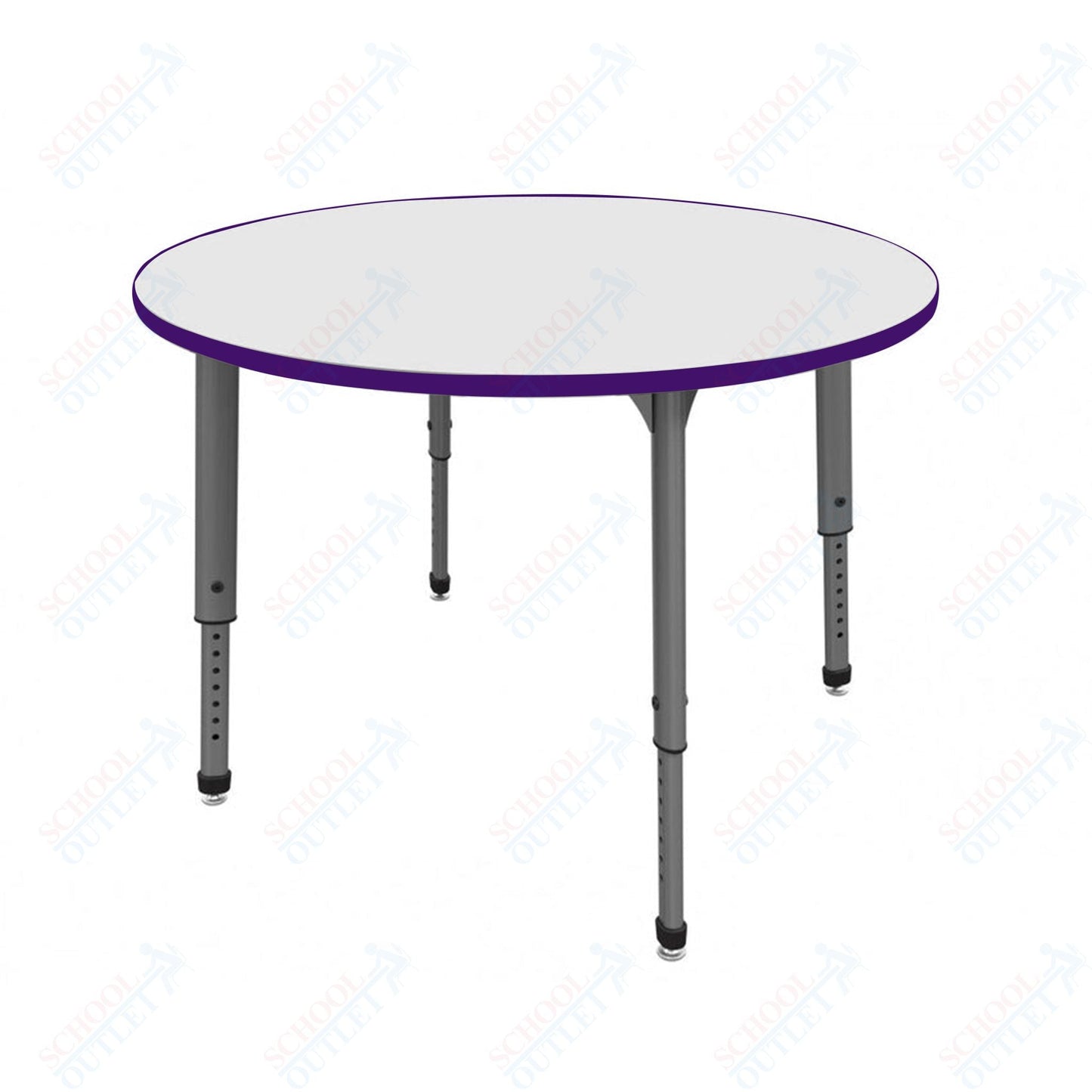 Marco Apex Series 48" Round School Activity Table w/ Dry Erase Top Adj Height 21" - 30" (38 - 2266 - DA) - SchoolOutlet
