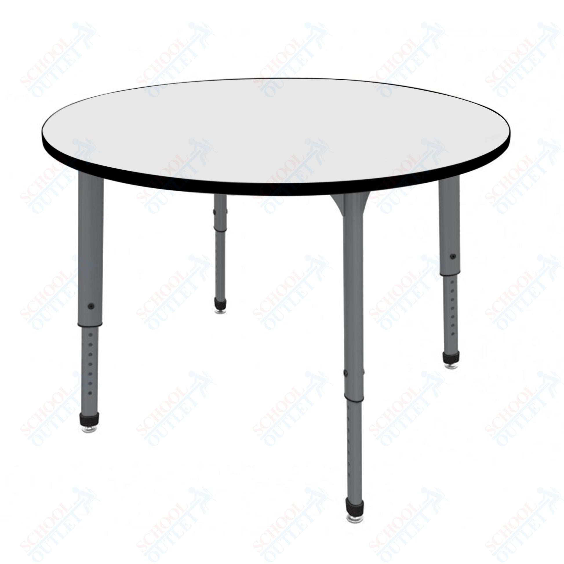 Marco Apex Series 48" Round Preschool Activity Table w/ Dry Erase HPL Top Adj Height 17" - 24" (38 - 2266 - DB) - SchoolOutlet