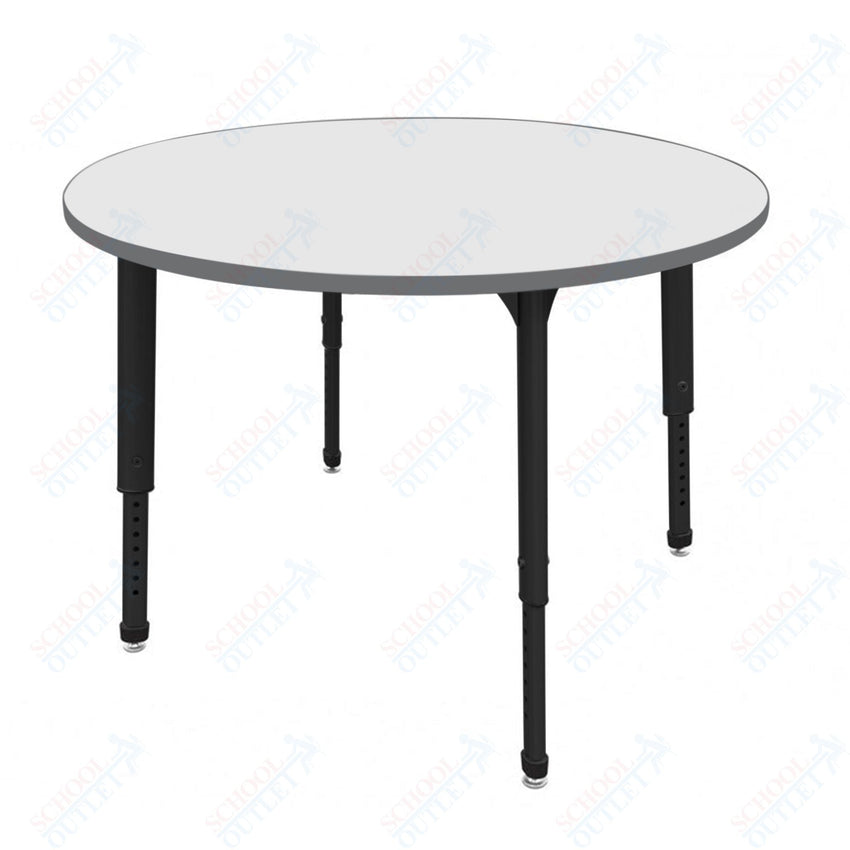 Marco Apex Series 48" Round Preschool Activity Table w/ Dry Erase HPL Top Adj Height 17" - 24" (38 - 2266 - DB) - SchoolOutlet