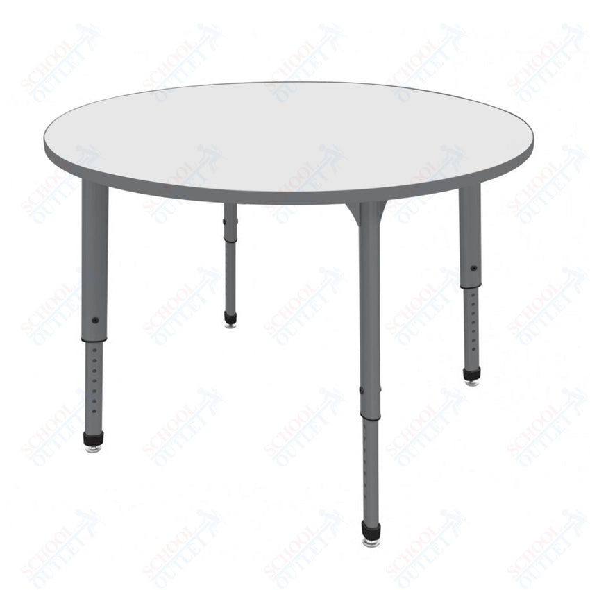 Marco Apex Series 48" Round Preschool Activity Table w/ Dry Erase HPL Top Adj Height 17" - 24" (38 - 2266 - DB) - SchoolOutlet