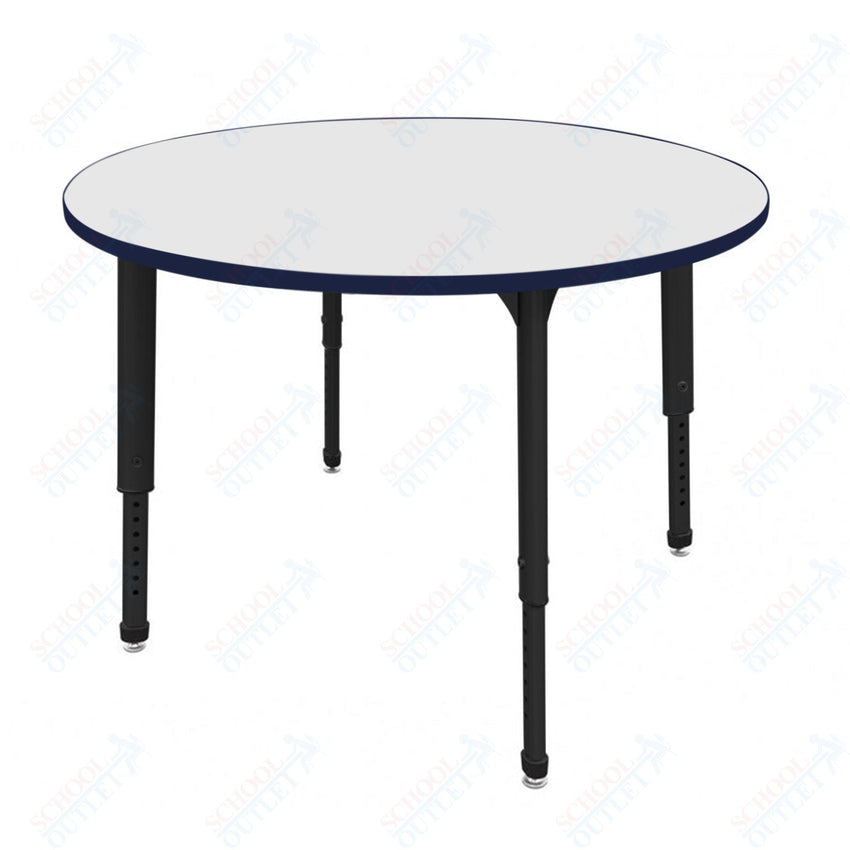 Marco Apex Series 48" Round Preschool Activity Table w/ Dry Erase HPL Top Adj Height 17" - 24" (38 - 2266 - DB) - SchoolOutlet