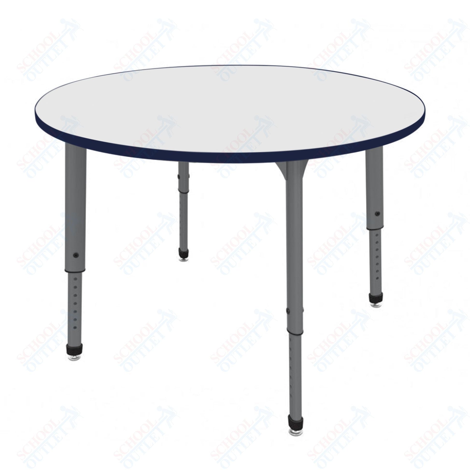 Marco Apex Series 48" Round Preschool Activity Table w/ Dry Erase HPL Top Adj Height 17" - 24" (38 - 2266 - DB) - SchoolOutlet