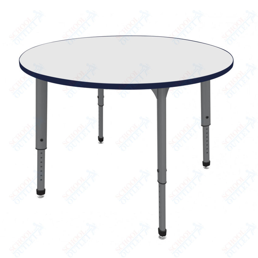 Marco Apex Series 48" Round Preschool Activity Table w/ Dry Erase HPL Top Adj Height 17" - 24" (38 - 2266 - DB) - SchoolOutlet