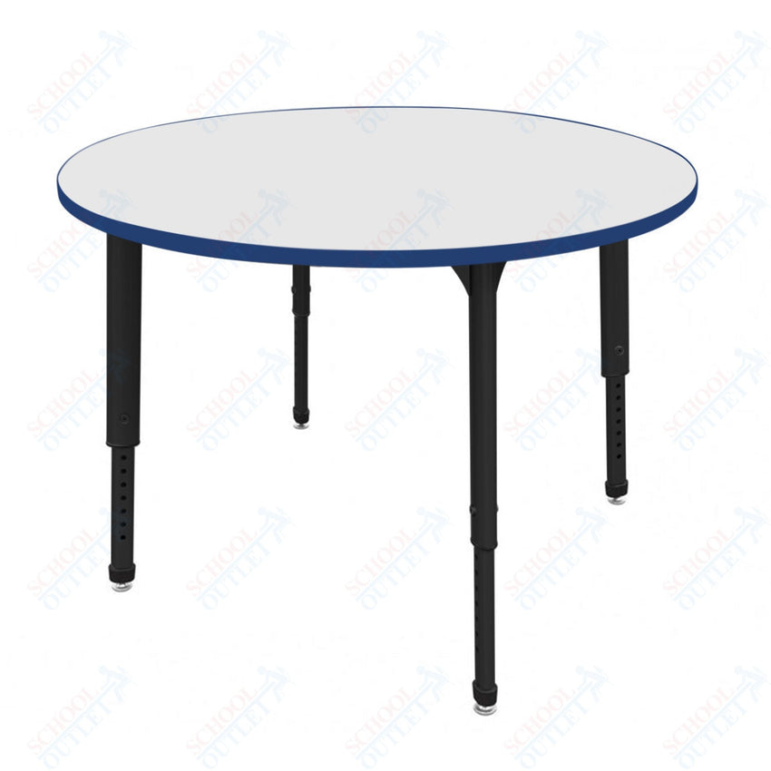Marco Apex Series 48" Round Preschool Activity Table w/ Dry Erase HPL Top Adj Height 17" - 24" (38 - 2266 - DB) - SchoolOutlet