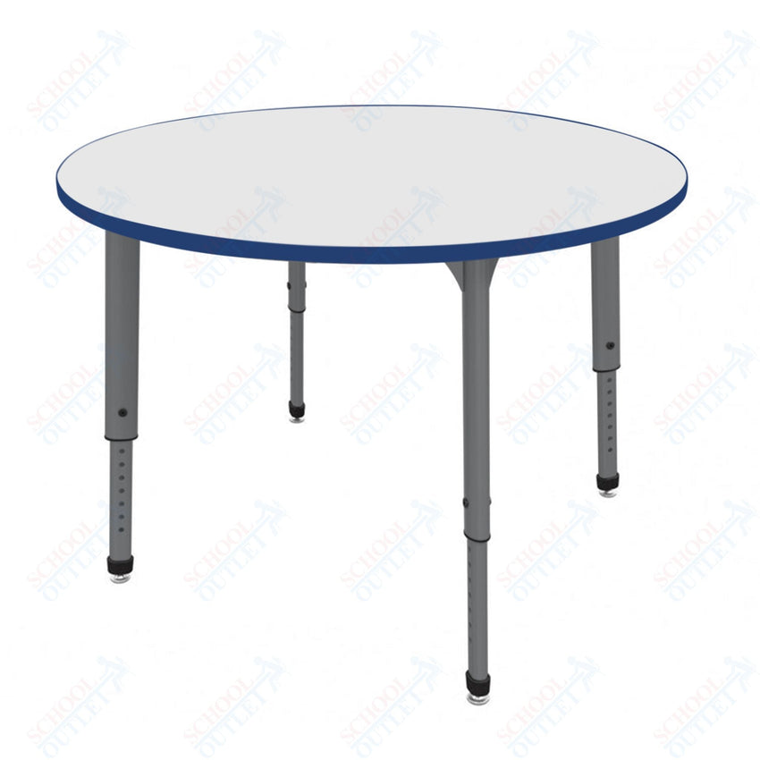 Marco Apex Series 48" Round Preschool Activity Table w/ Dry Erase HPL Top Adj Height 17" - 24" (38 - 2266 - DB) - SchoolOutlet