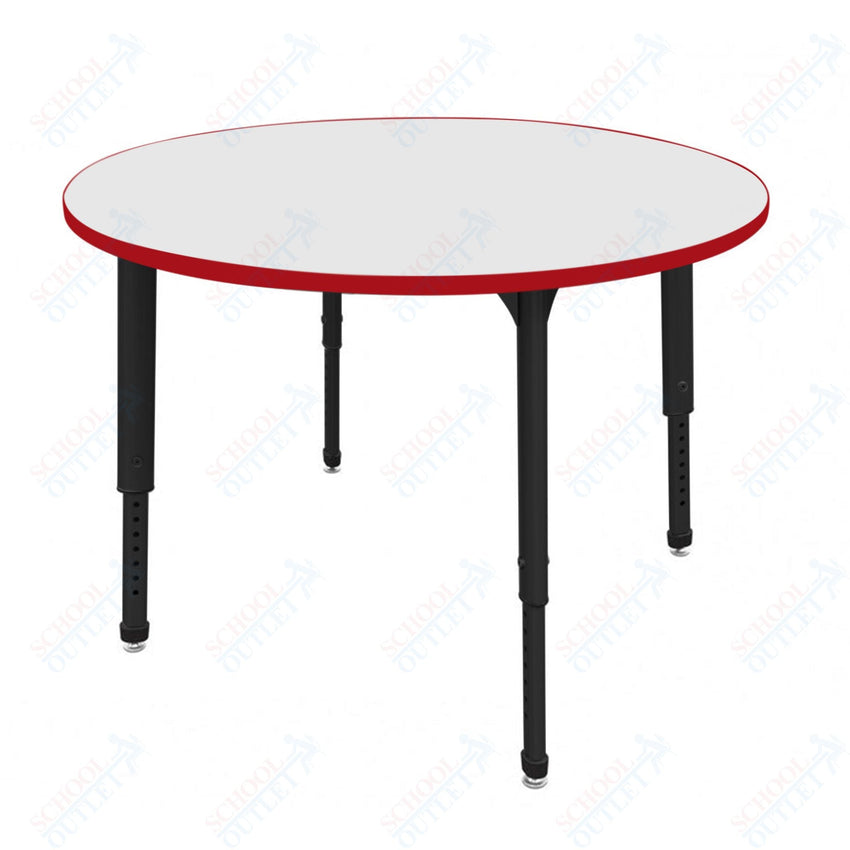 Marco Apex Series 48" Round Preschool Activity Table w/ Dry Erase HPL Top Adj Height 17" - 24" (38 - 2266 - DB) - SchoolOutlet