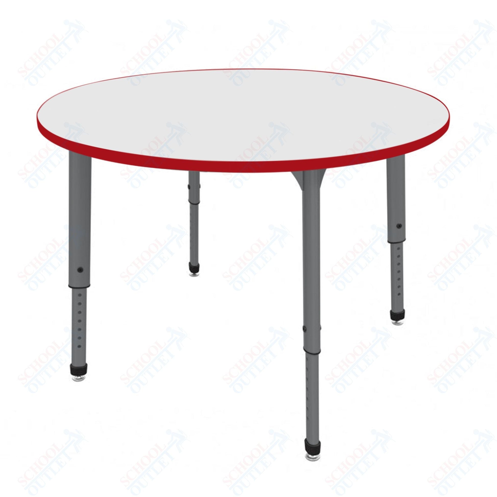 Marco Apex Series 48" Round Preschool Activity Table w/ Dry Erase HPL Top Adj Height 17" - 24" (38 - 2266 - DB) - SchoolOutlet