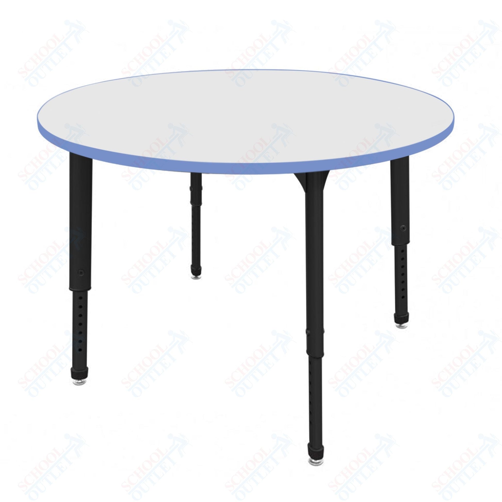 Marco Apex Series 48" Round Preschool Activity Table w/ Dry Erase HPL Top Adj Height 17" - 24" (38 - 2266 - DB) - SchoolOutlet