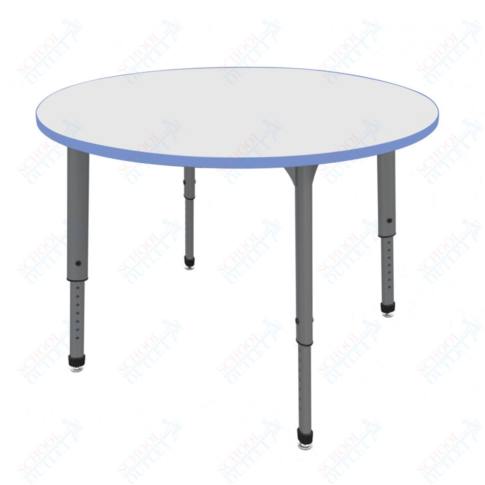 Marco Apex Series 48" Round Preschool Activity Table w/ Dry Erase HPL Top Adj Height 17" - 24" (38 - 2266 - DB) - SchoolOutlet