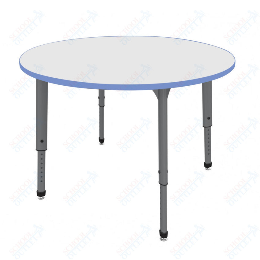 Marco Apex Series 48" Round Preschool Activity Table w/ Dry Erase HPL Top Adj Height 17" - 24" (38 - 2266 - DB) - SchoolOutlet