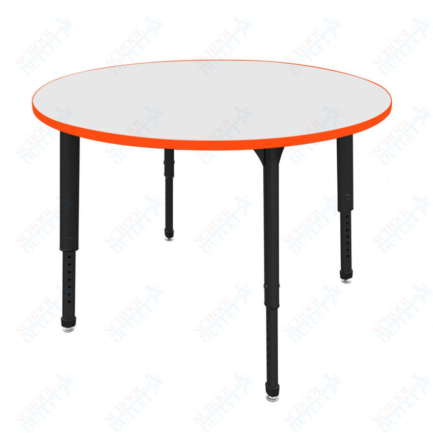 Marco Apex Series 48" Round Preschool Activity Table w/ Dry Erase HPL Top Adj Height 17" - 24" (38 - 2266 - DB) - SchoolOutlet