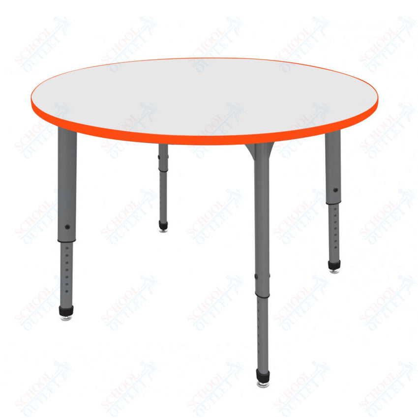 Marco Apex Series 48" Round Preschool Activity Table w/ Dry Erase HPL Top Adj Height 17" - 24" (38 - 2266 - DB) - SchoolOutlet