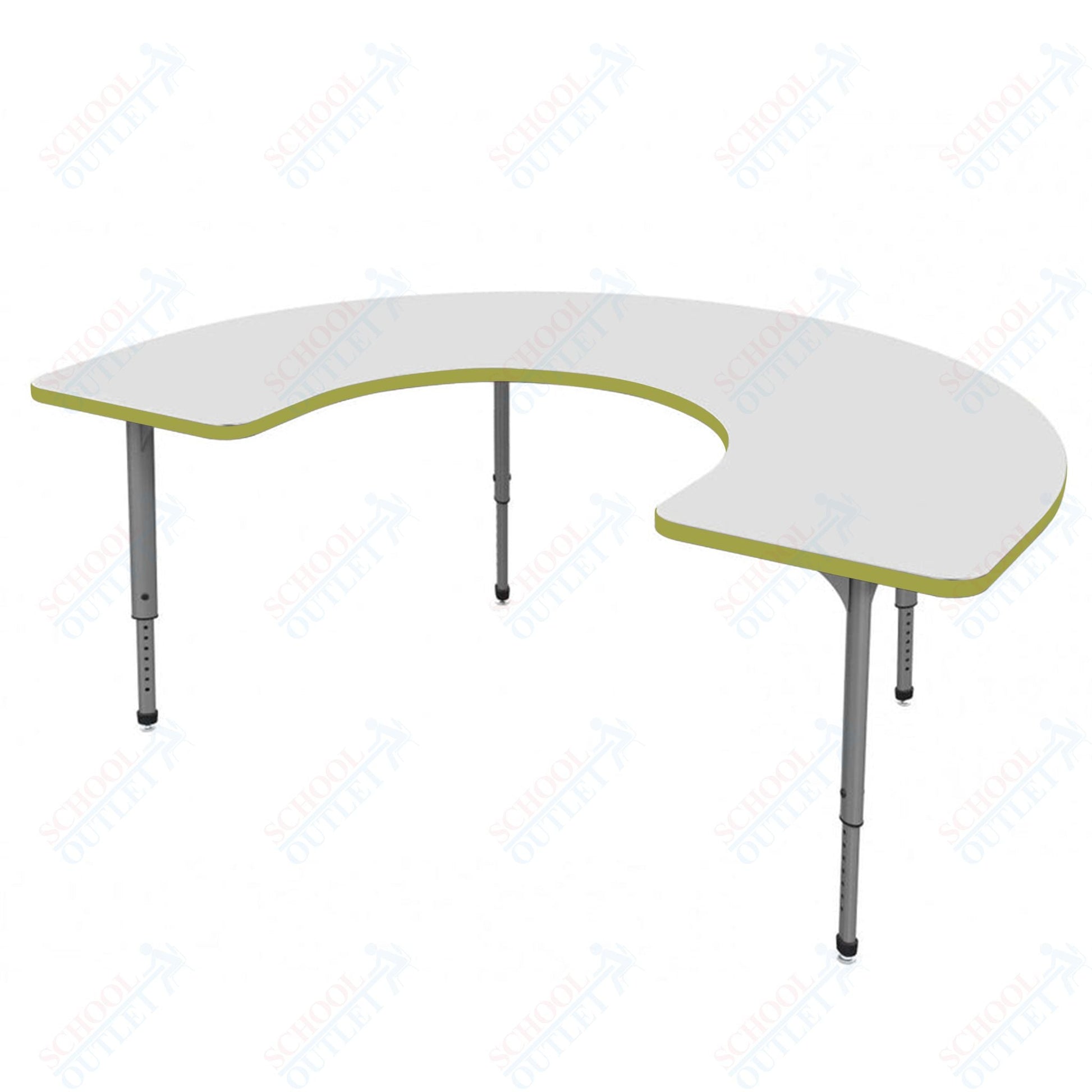 Marco Apex Series Horseshoe School Activity Table w/ Dry Erase Top 60" x 66" Adj Height 21" - 30" (38 - 2270 - DA) - SchoolOutlet