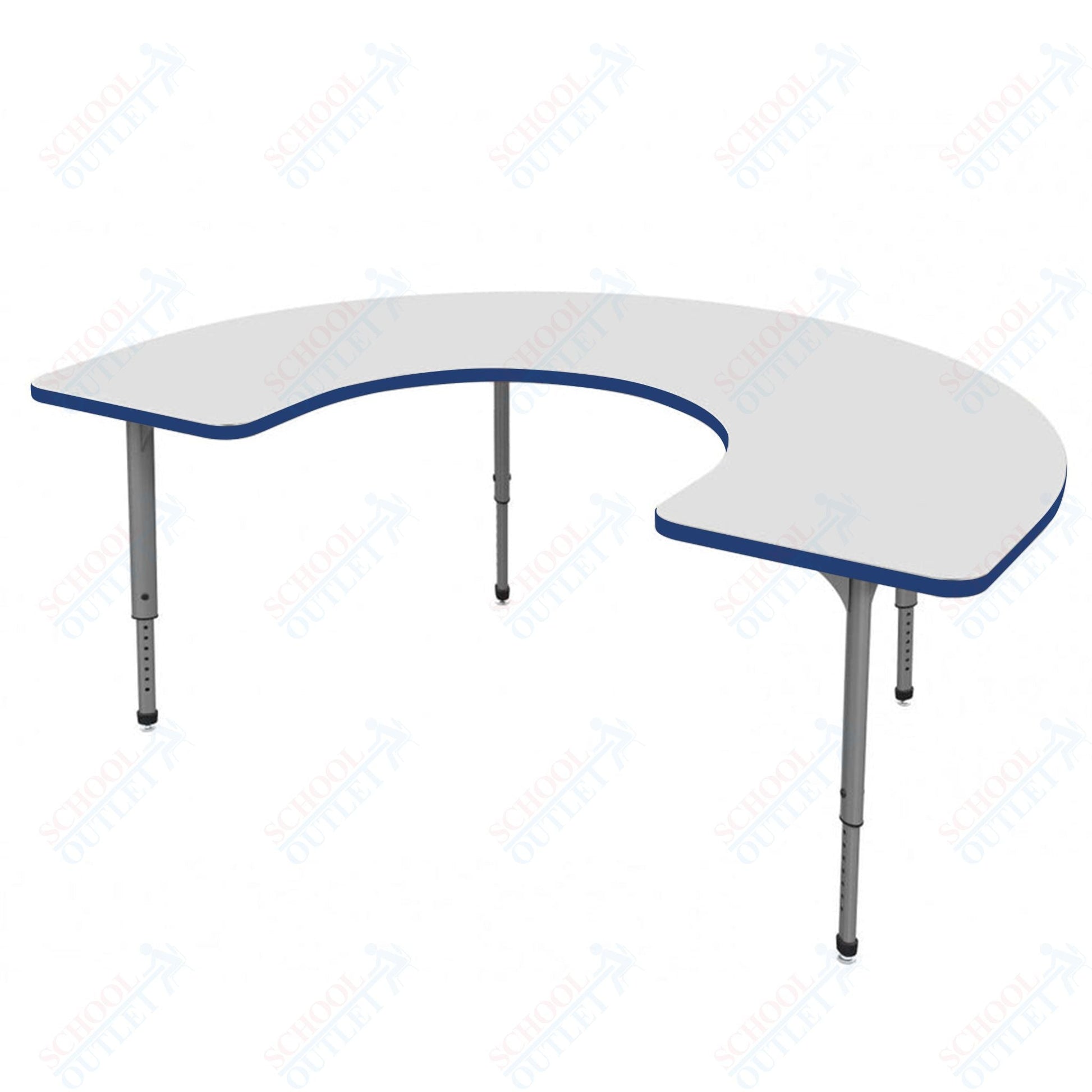 Marco Apex Series Horseshoe Preschool Activity Table w/ Dry Erase HPL Top 60" x 66" Adj Height 17" - 24" (38 - 2270 - DB) - SchoolOutlet