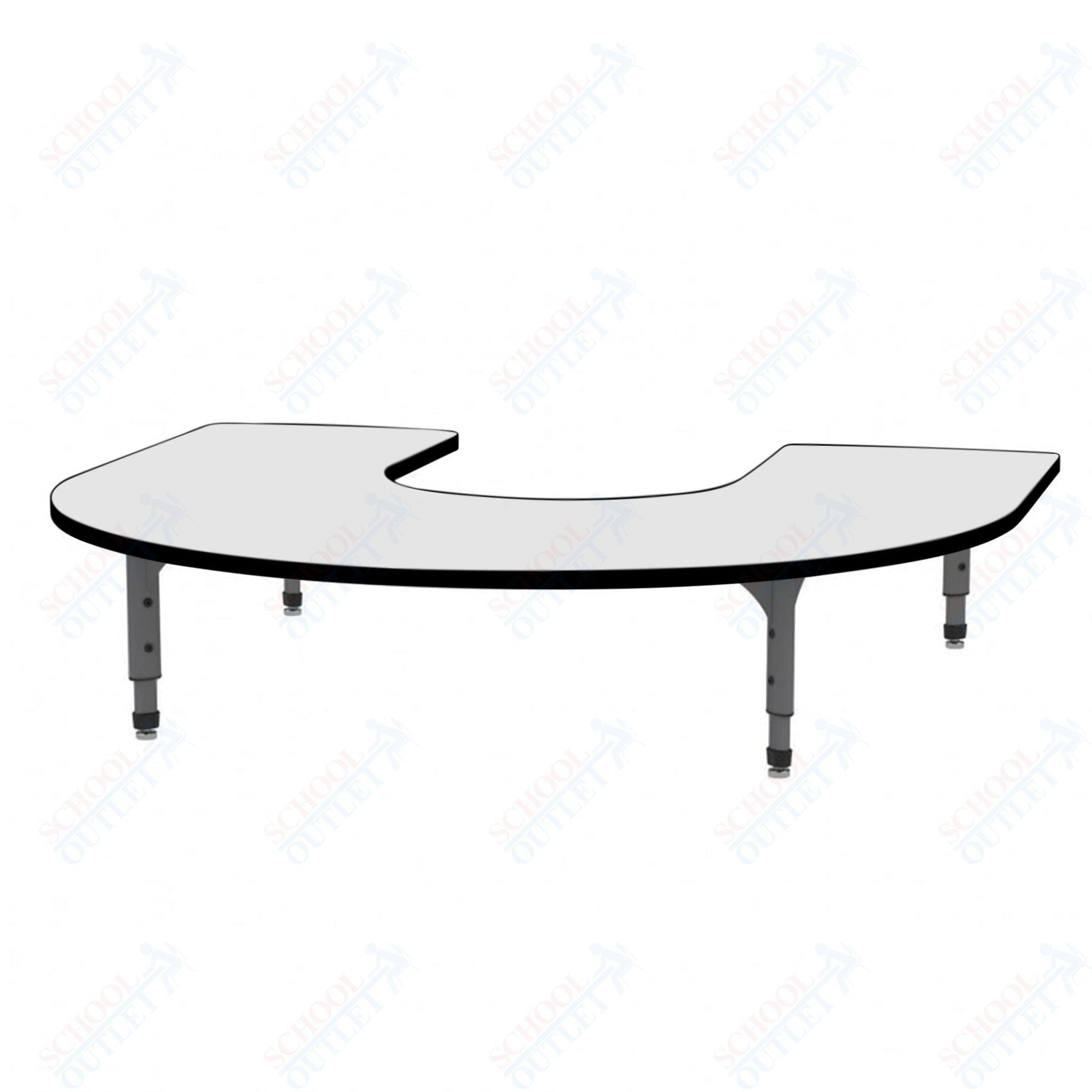 Marco Horseshoe Floor Table w/ Dry Erase Top 60" x 66" Adj Height 12" - 15" (38 - 2270 - DC) - SchoolOutlet