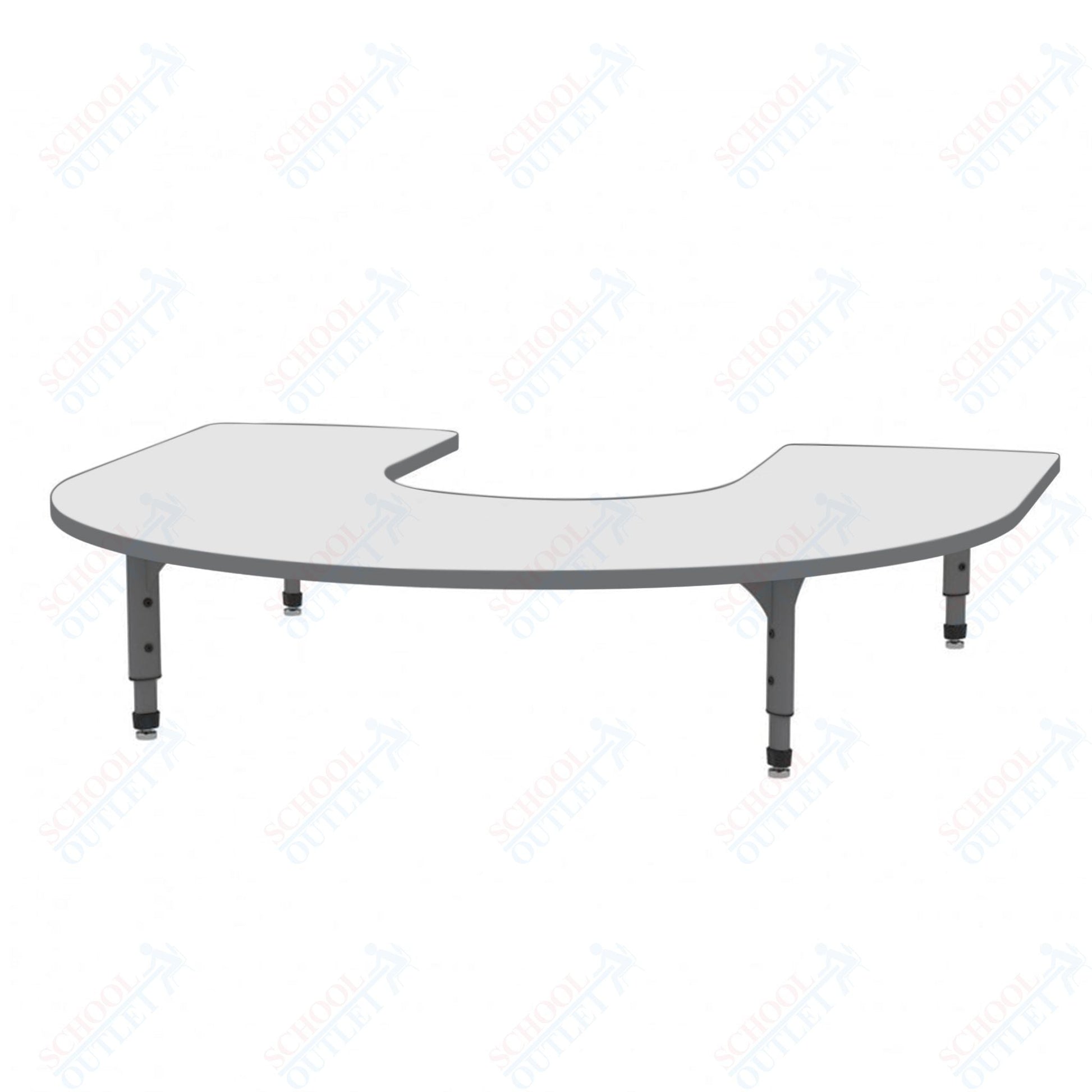 Marco Horseshoe Floor Table w/ Dry Erase Top 60" x 66" Adj Height 12" - 15" (38 - 2270 - DC) - SchoolOutlet