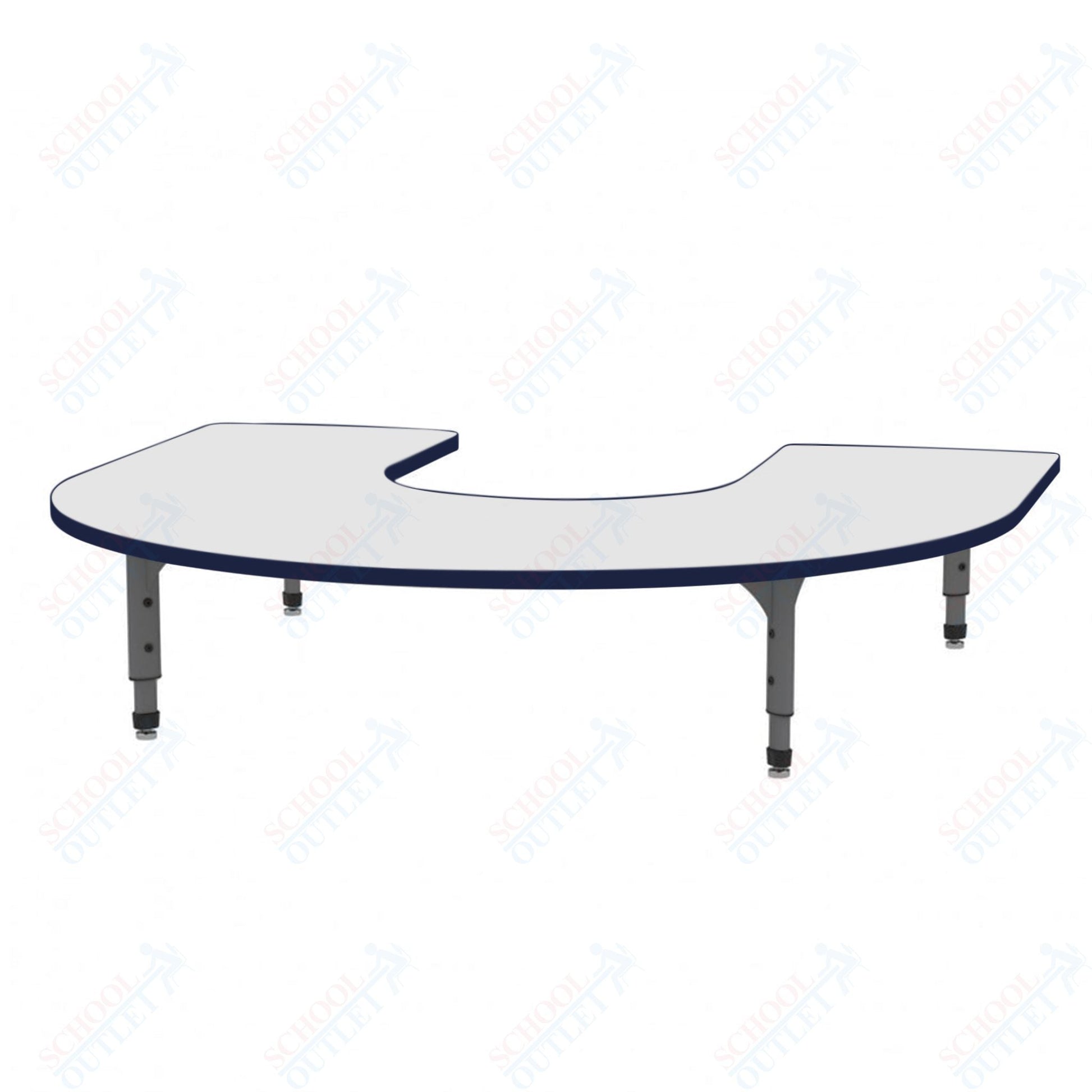 Marco Horseshoe Floor Table w/ Dry Erase Top 60" x 66" Adj Height 12" - 15" (38 - 2270 - DC) - SchoolOutlet