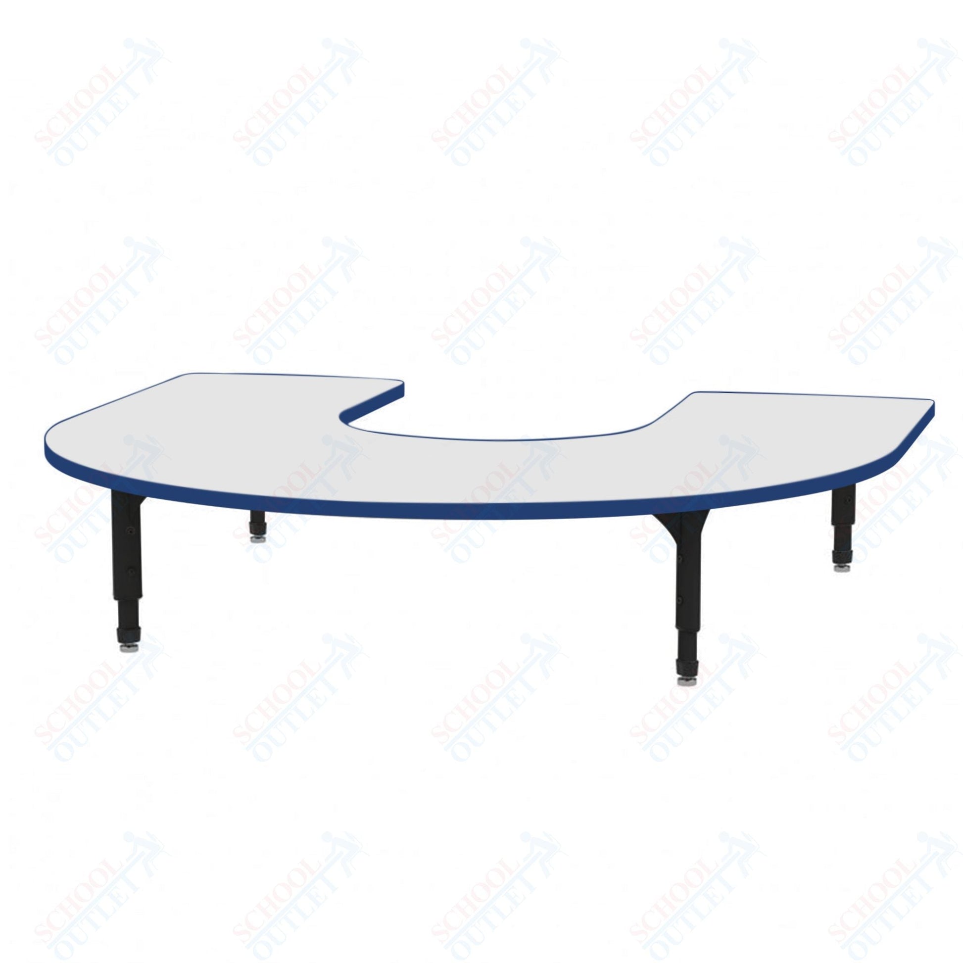 Marco Horseshoe Floor Table w/ Dry Erase Top 60" x 66" Adj Height 12" - 15" (38 - 2270 - DC) - SchoolOutlet