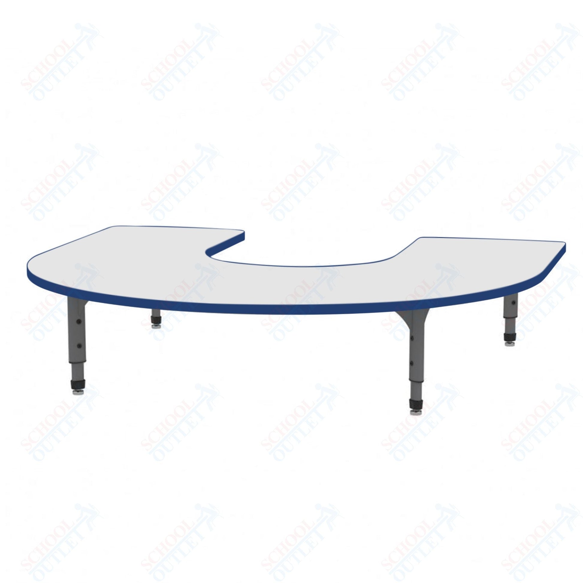 Marco Horseshoe Floor Table w/ Dry Erase Top 60" x 66" Adj Height 12" - 15" (38 - 2270 - DC) - SchoolOutlet