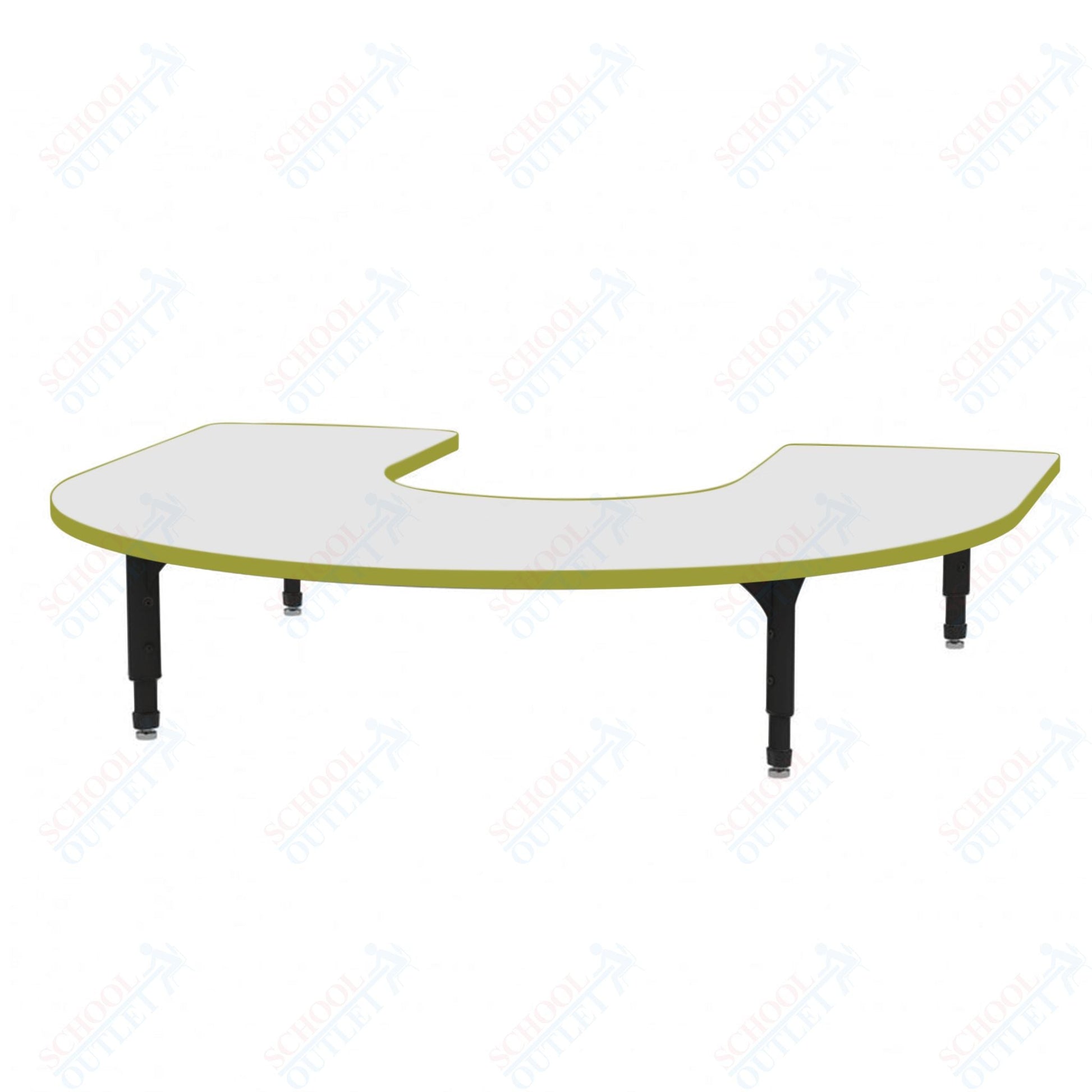 Marco Horseshoe Floor Table w/ Dry Erase Top 60" x 66" Adj Height 12" - 15" (38 - 2270 - DC) - SchoolOutlet