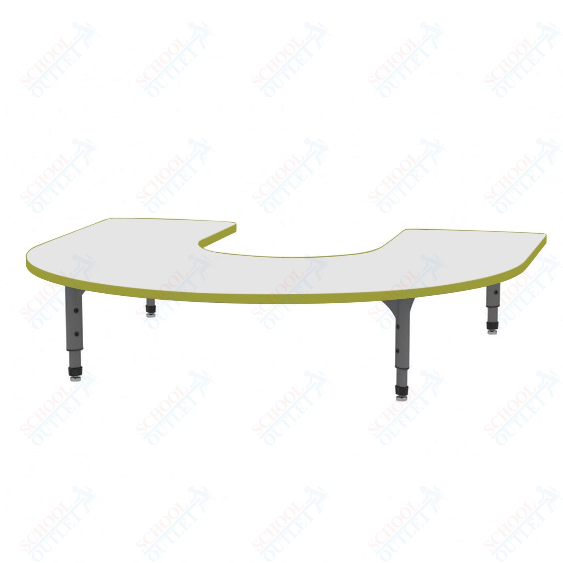 Marco Horseshoe Floor Table w/ Dry Erase Top 60" x 66" Adj Height 12" - 15" (38 - 2270 - DC) - SchoolOutlet