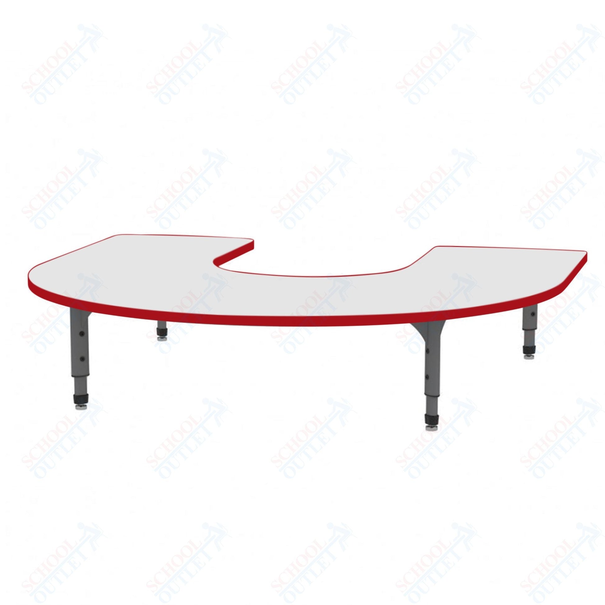 Marco Horseshoe Floor Table w/ Dry Erase Top 60" x 66" Adj Height 12" - 15" (38 - 2270 - DC) - SchoolOutlet