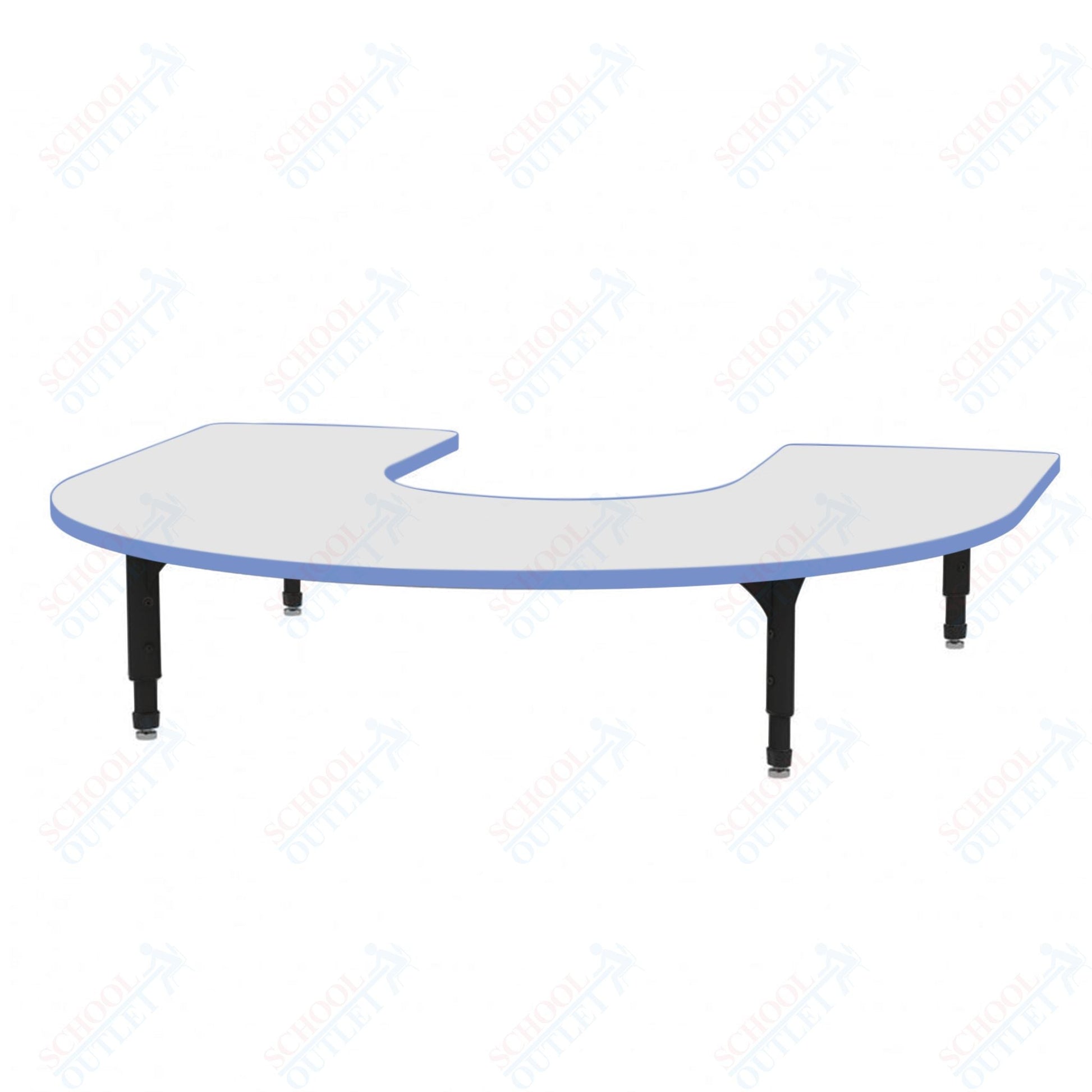 Marco Horseshoe Floor Table w/ Dry Erase Top 60" x 66" Adj Height 12" - 15" (38 - 2270 - DC) - SchoolOutlet