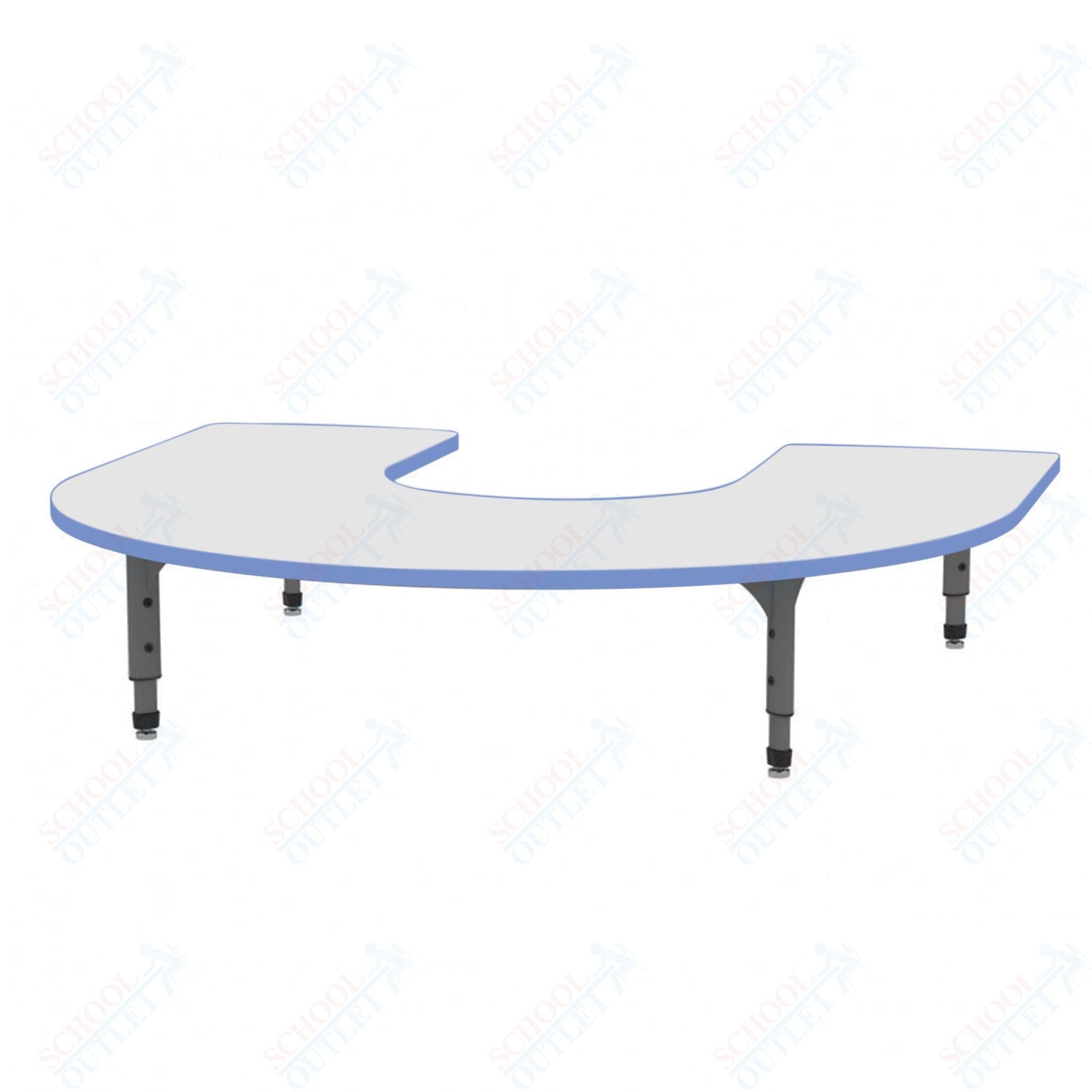 Marco Horseshoe Floor Table w/ Dry Erase Top 60" x 66" Adj Height 12" - 15" (38 - 2270 - DC) - SchoolOutlet
