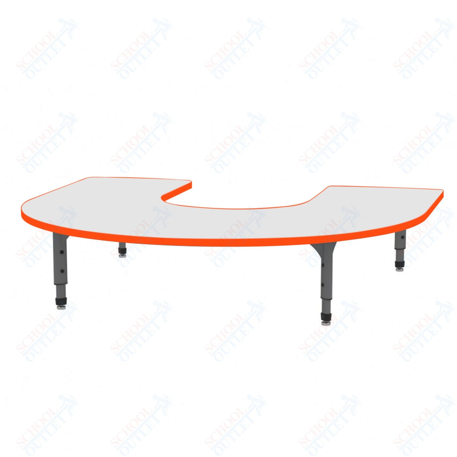Marco Horseshoe Floor Table w/ Dry Erase Top 60" x 66" Adj Height 12" - 15" (38 - 2270 - DC) - SchoolOutlet