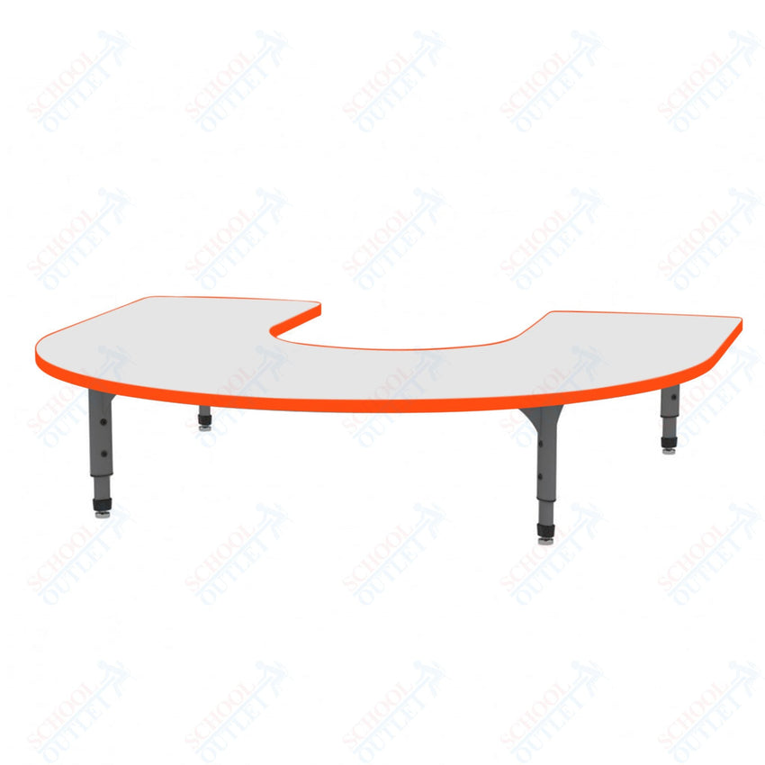 Marco Horseshoe Floor Table w/ Dry Erase Top 60" x 66" Adj Height 12" - 15" (38 - 2270 - DC) - SchoolOutlet