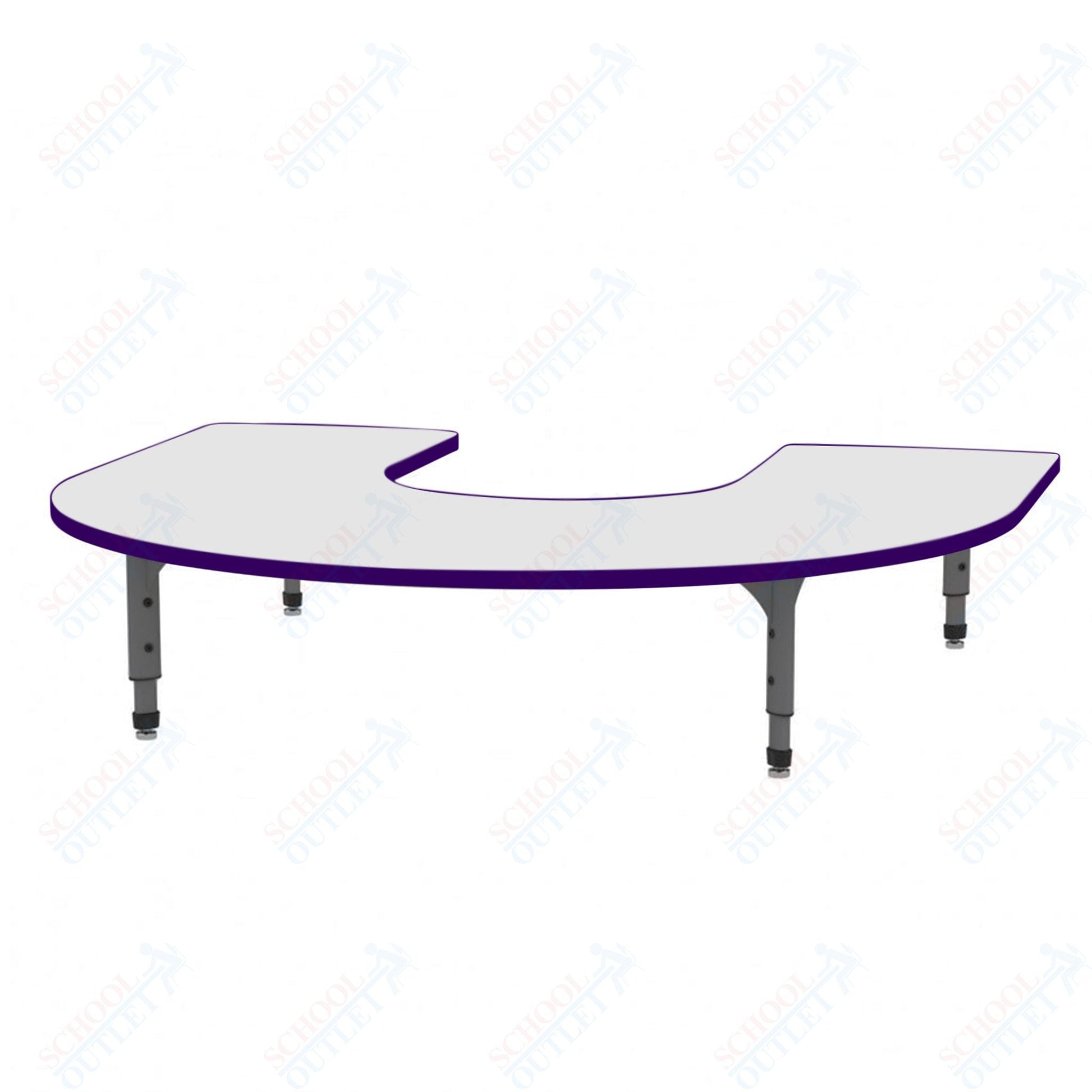 Marco Horseshoe Floor Table w/ Dry Erase Top 60" x 66" Adj Height 12" - 15" (38 - 2270 - DC) - SchoolOutlet