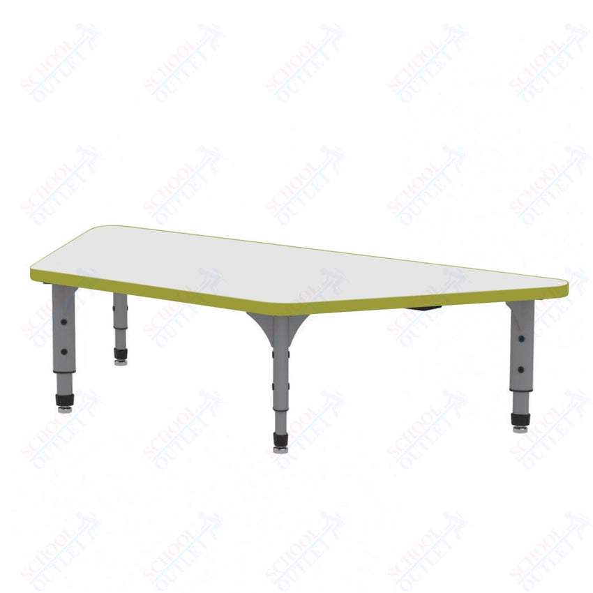 Marco Trapezoid Floor Table w/ Dry Erase Top 24" x 48" Adj Height 12" - 15" (38 - 2276 - DC) - SchoolOutlet