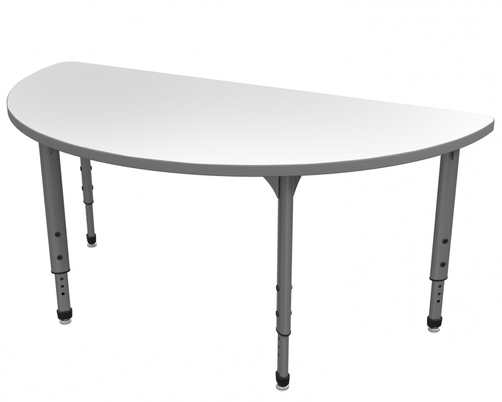 Marco Apex Series 60" Half Round School Activity Table w/ Dry Erase Top Adj Height 21" - 30" (38 - 2278 - DA) - SchoolOutlet