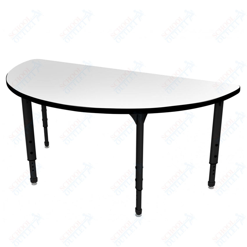 Marco Apex Series 60" Half Round School Activity Table w/ Dry Erase Top Adj Height 21" - 30" (38 - 2278 - DA) - SchoolOutlet