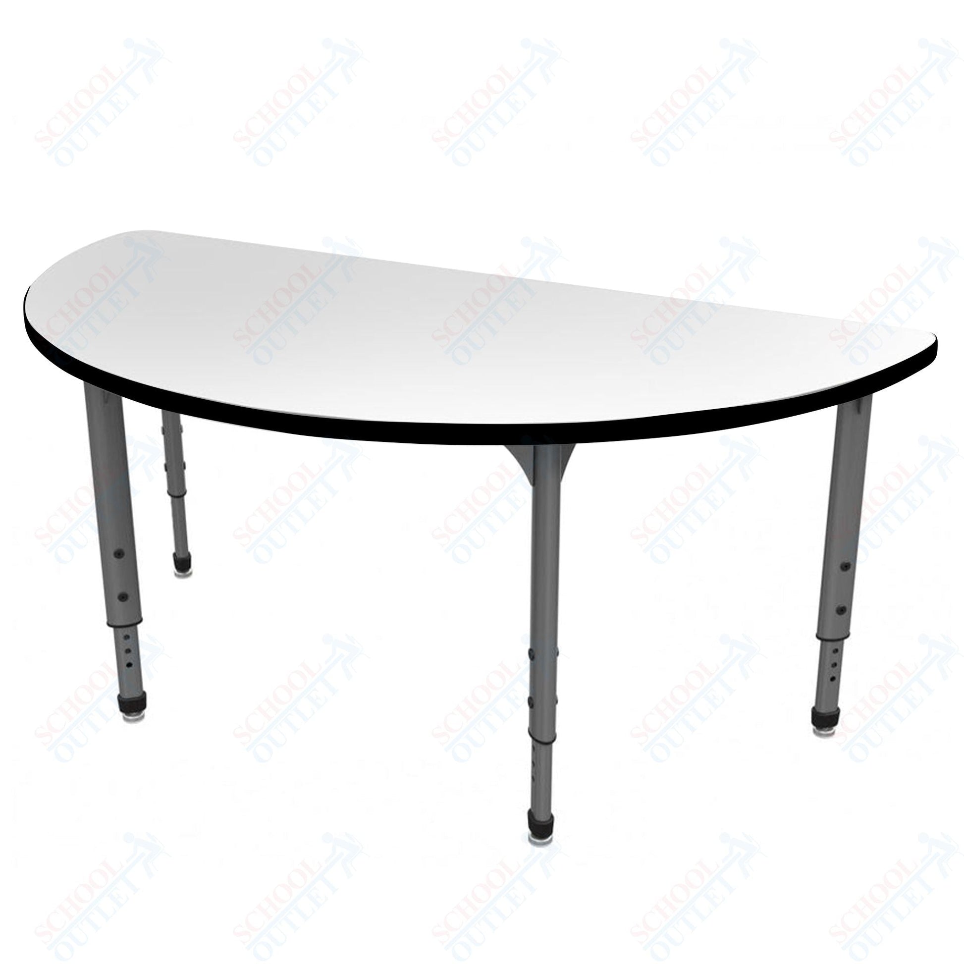 Marco Apex Series 60" Half Round School Activity Table w/ Dry Erase Top Adj Height 21" - 30" (38 - 2278 - DA) - SchoolOutlet