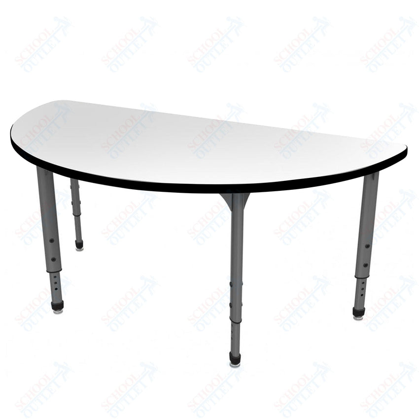 Marco Apex Series 60" Half Round School Activity Table w/ Dry Erase Top Adj Height 21" - 30" (38 - 2278 - DA) - SchoolOutlet