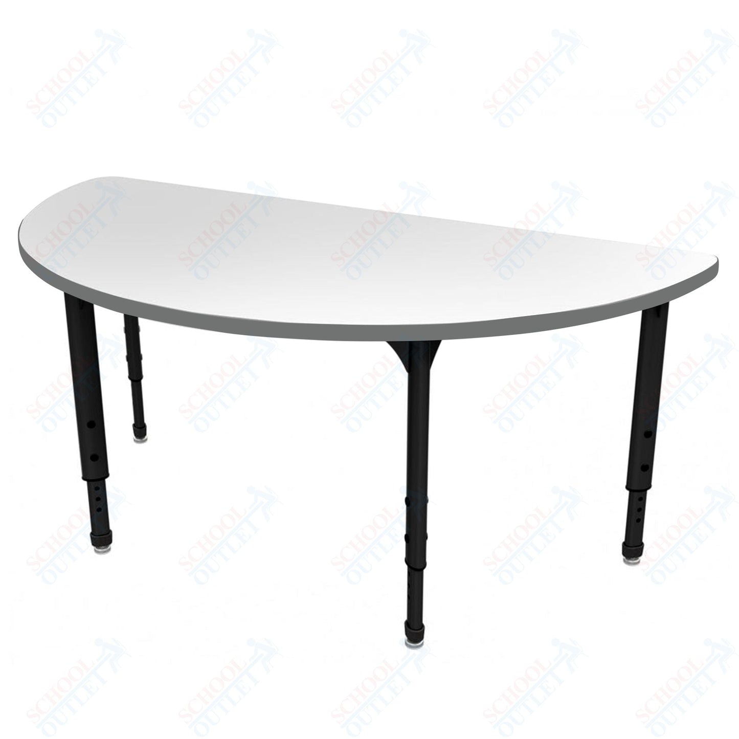 Marco Apex Series 60" Half Round School Activity Table w/ Dry Erase Top Adj Height 21" - 30" (38 - 2278 - DA) - SchoolOutlet