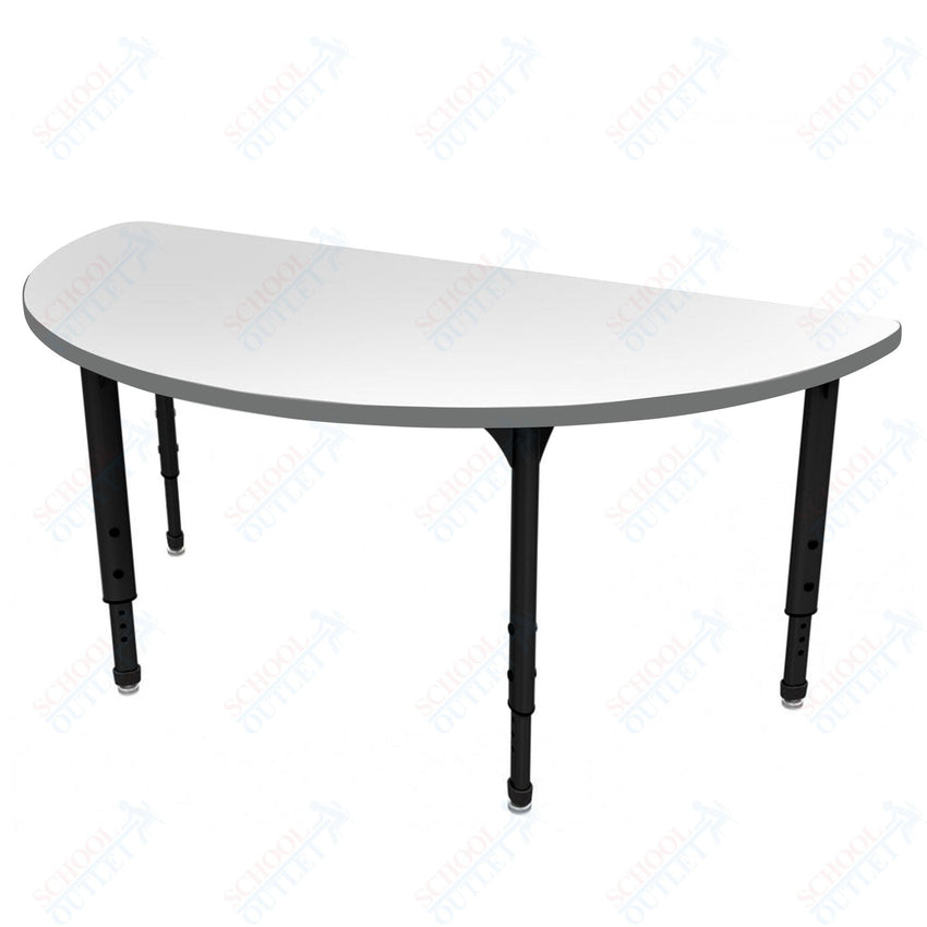 Marco Apex Series 60" Half Round School Activity Table w/ Dry Erase Top Adj Height 21" - 30" (38 - 2278 - DA) - SchoolOutlet