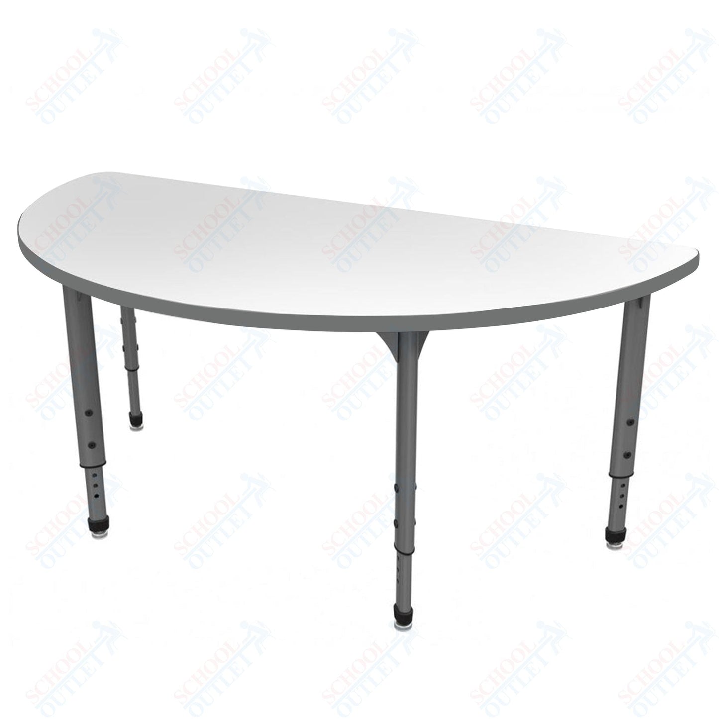 Marco Apex Series 60" Half Round School Activity Table w/ Dry Erase Top Adj Height 21" - 30" (38 - 2278 - DA) - SchoolOutlet