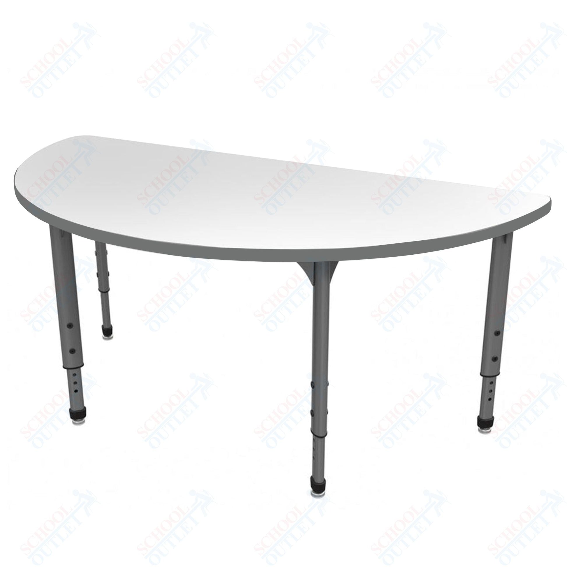 Marco Apex Series 60" Half Round School Activity Table w/ Dry Erase Top Adj Height 21" - 30" (38 - 2278 - DA) - SchoolOutlet