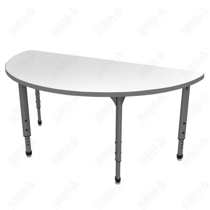 Marco Apex Series 60" Half Round School Activity Table w/ Dry Erase Top Adj Height 21" - 30" (38 - 2278 - DA) - SchoolOutlet