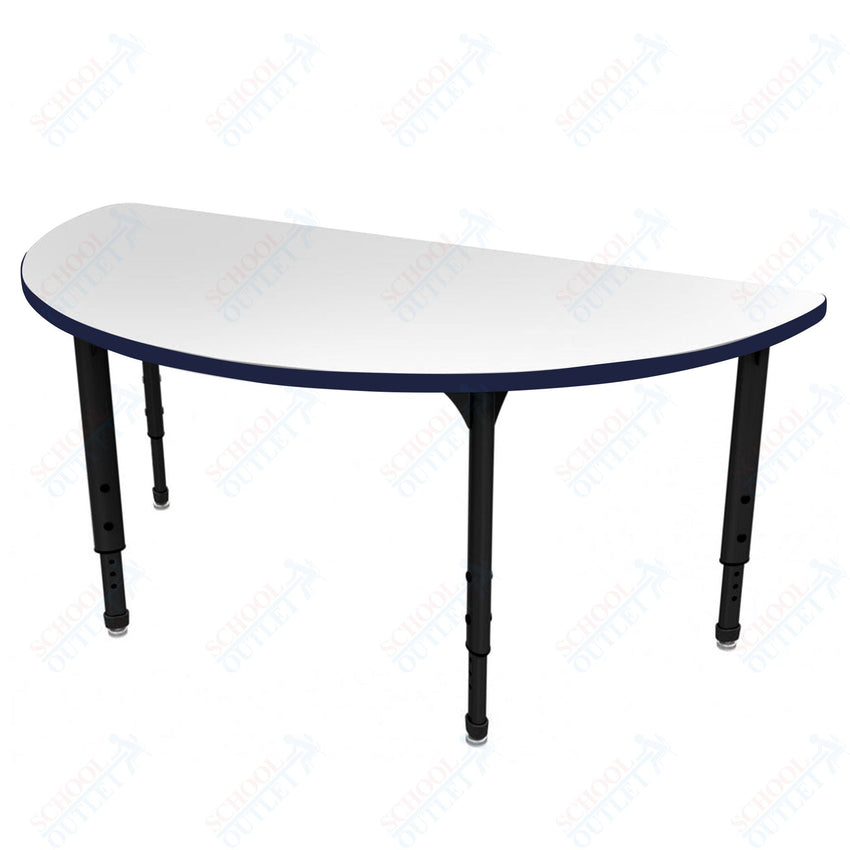 Marco Apex Series 60" Half Round School Activity Table w/ Dry Erase Top Adj Height 21" - 30" (38 - 2278 - DA) - SchoolOutlet