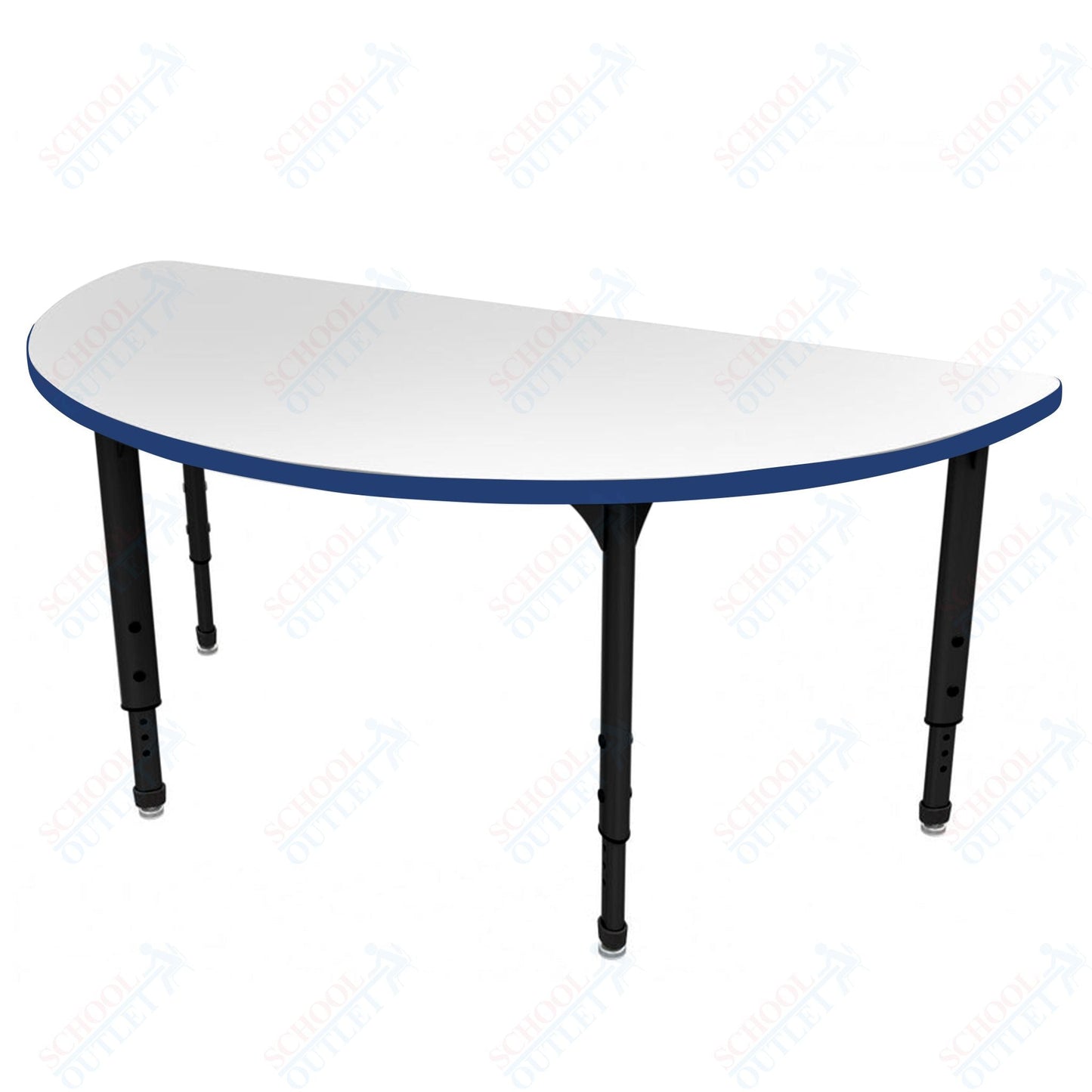 Marco Apex Series 60" Half Round School Activity Table w/ Dry Erase Top Adj Height 21" - 30" (38 - 2278 - DA) - SchoolOutlet
