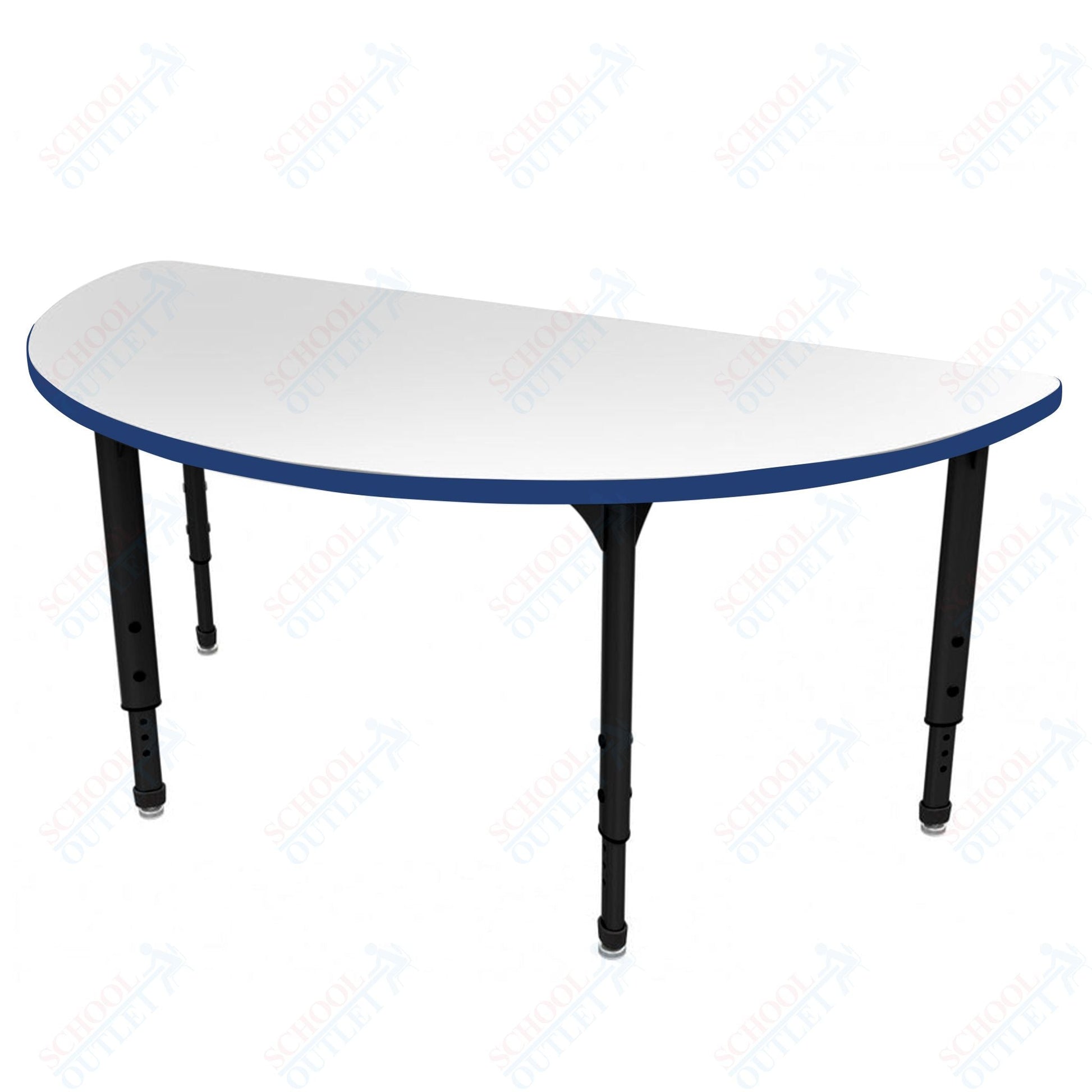 Marco Apex Series 60" Half Round School Activity Table w/ Dry Erase Top Adj Height 21" - 30" (38 - 2278 - DA) - SchoolOutlet