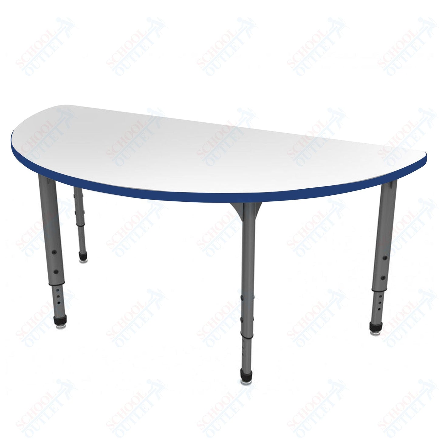 Marco Apex Series 60" Half Round School Activity Table w/ Dry Erase Top Adj Height 21" - 30" (38 - 2278 - DA) - SchoolOutlet