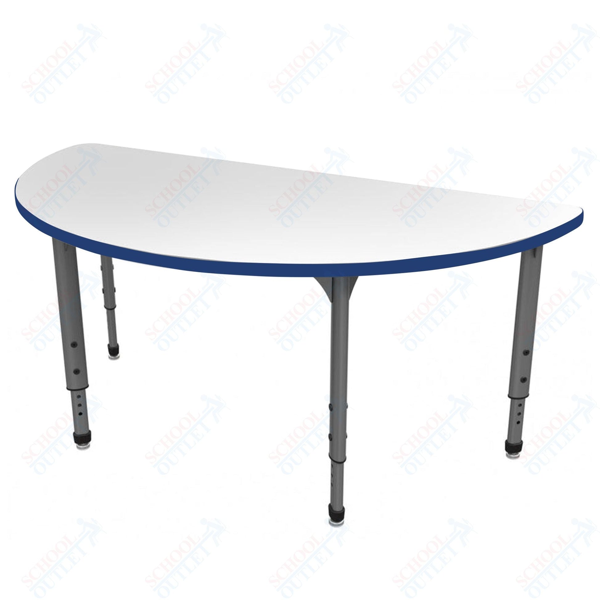 Marco Apex Series 60" Half Round School Activity Table w/ Dry Erase Top Adj Height 21" - 30" (38 - 2278 - DA) - SchoolOutlet