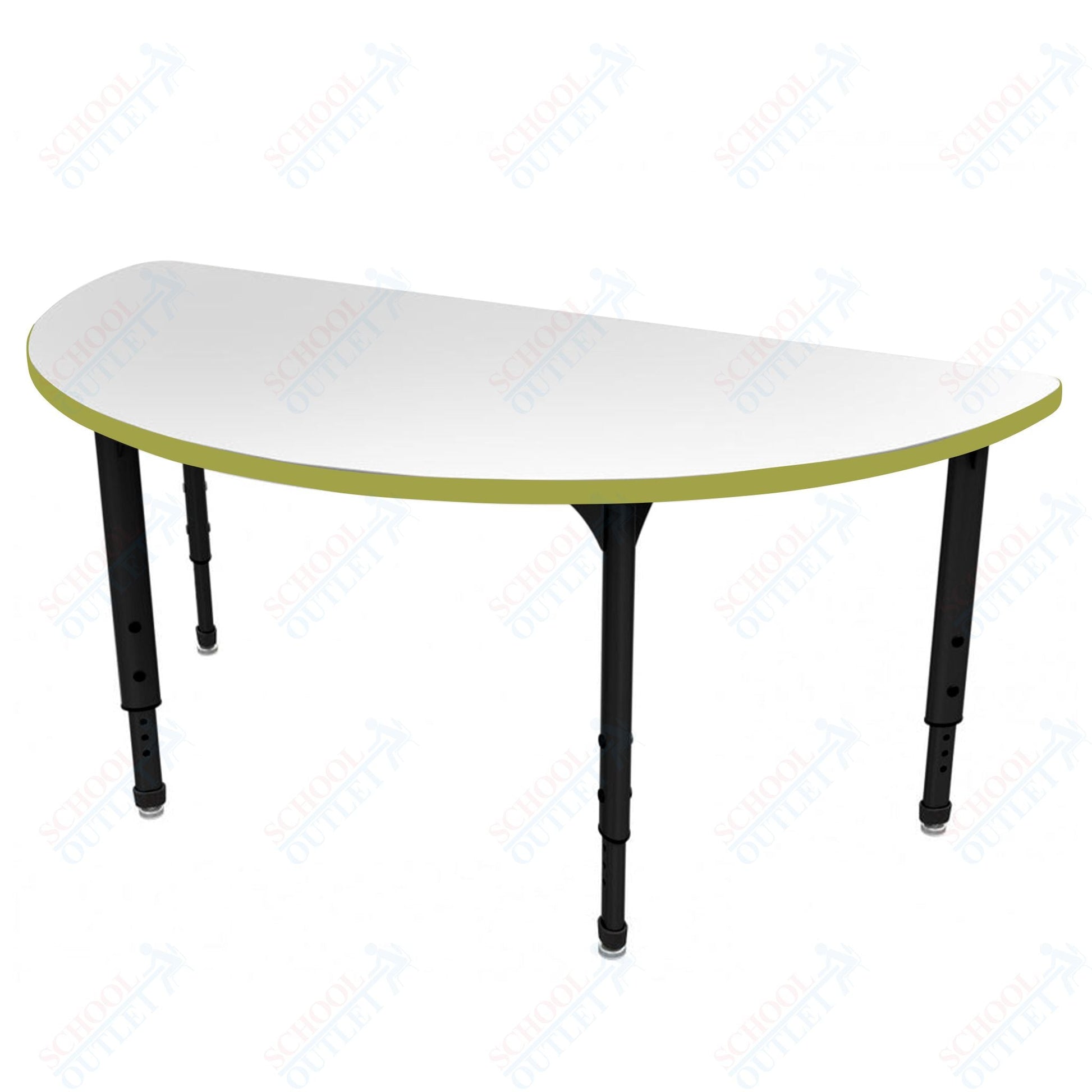 Marco Apex Series 60" Half Round School Activity Table w/ Dry Erase Top Adj Height 21" - 30" (38 - 2278 - DA) - SchoolOutlet