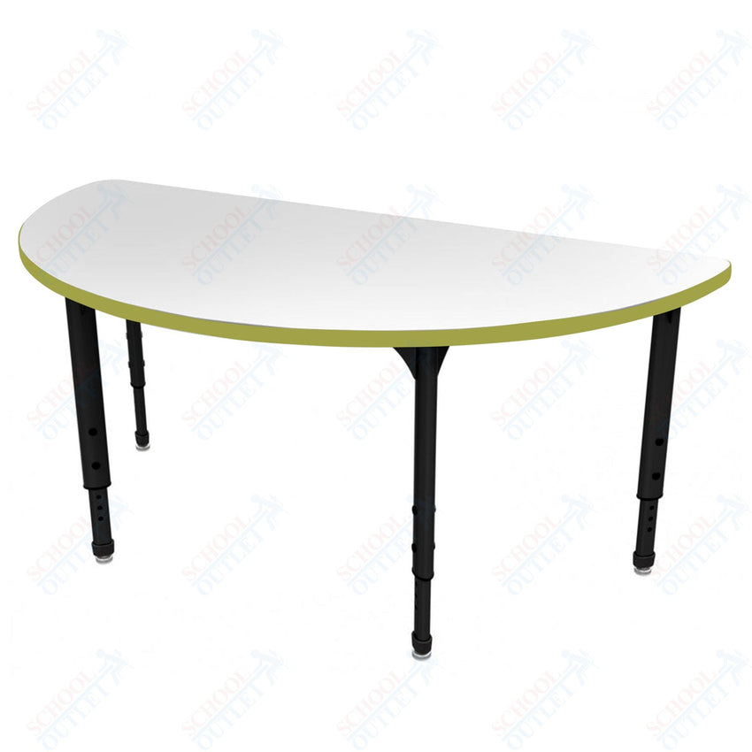Marco Apex Series 60" Half Round School Activity Table w/ Dry Erase Top Adj Height 21" - 30" (38 - 2278 - DA) - SchoolOutlet