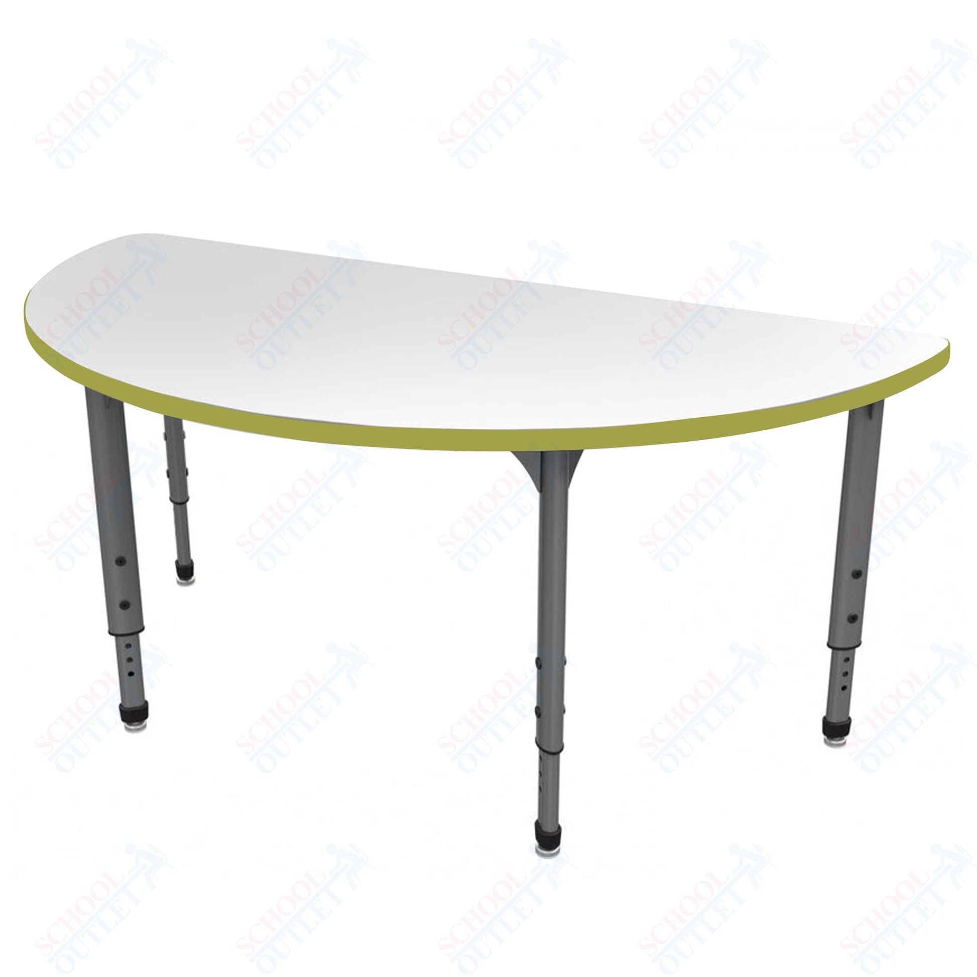 Marco Apex Series 60" Half Round School Activity Table w/ Dry Erase Top Adj Height 21" - 30" (38 - 2278 - DA) - SchoolOutlet