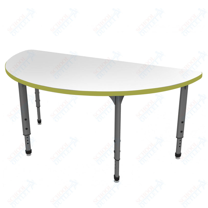 Marco Apex Series 60" Half Round School Activity Table w/ Dry Erase Top Adj Height 21" - 30" (38 - 2278 - DA) - SchoolOutlet
